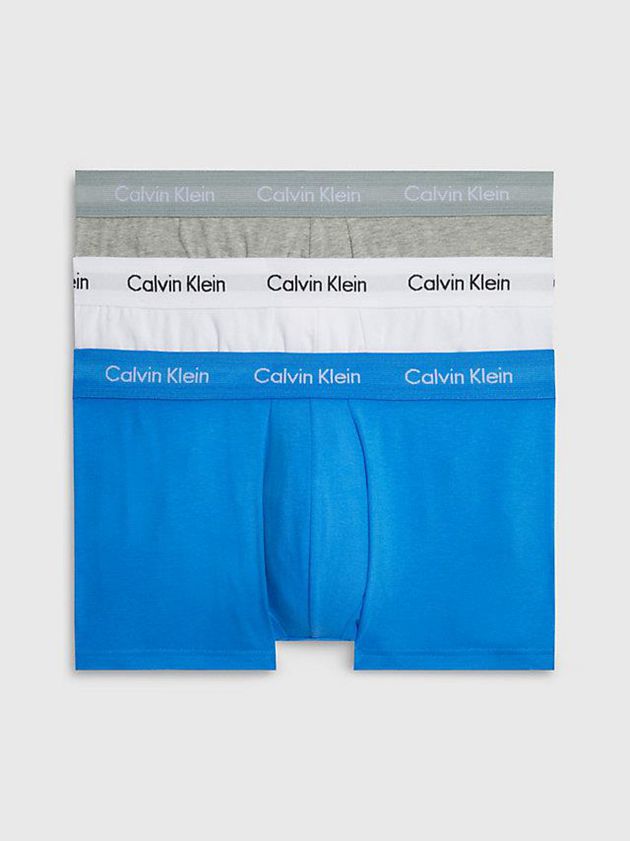 Calvin Klein USA 3 Pack Low Rise - Cotton Stretch Mens Trunks Blue 5891423-PH